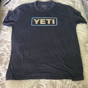 YETI Men's Dark Blue Logo Tee